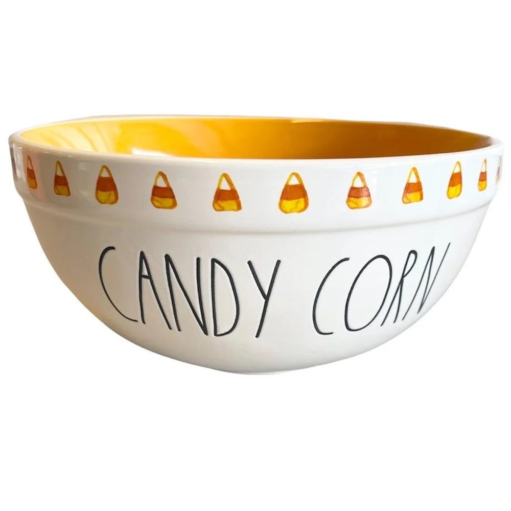 NWOT Rae Dunn by Magenta Ceramic Halloween CANDY CORN Bowl 8.5" Artisan HTF RARE